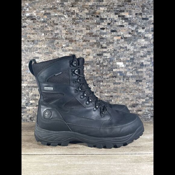 TIMBERLAND MEN'S CHOCHRA 8' 400G GORETEX WINTER BOOTS BLACK 53101 13 Rare